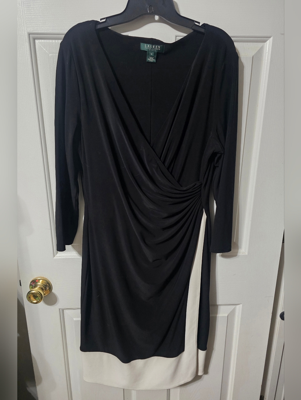 Ralph Lauren Black Dress with White Side Panel